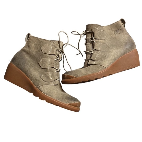 Sorel Women Ankle Lace Up Waterproof Toronto Wedge Boots Suede Fall Boots - Picture 1 of 11